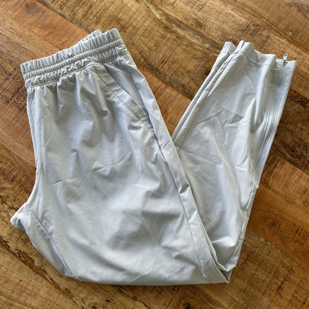 Under Armour Squad Warm-Up Pants Mens Large Tall Gray Ankle Zip Joggers 1317264